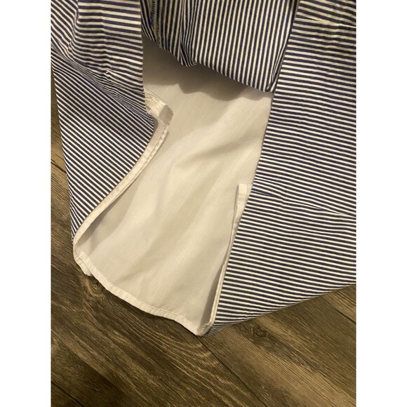 Talbots Woman Cotton Blend Blue Pinstriped Lined A-Line Skirt Size 10 - Picture 3 of 7
